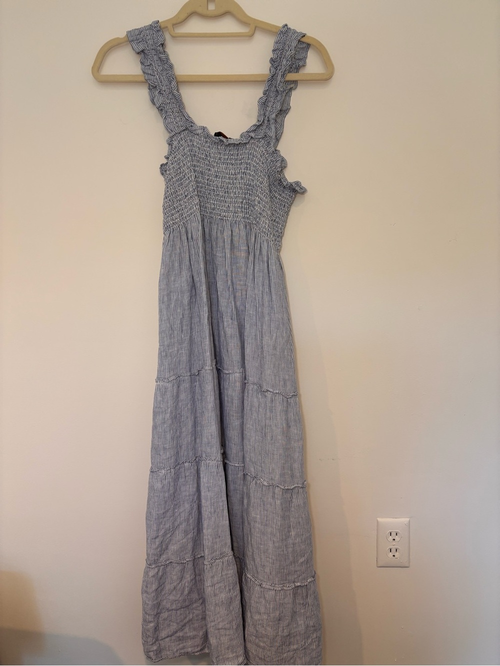 Quince Striped Smocked Maxi Dress with Ruffled Straps - Picture 7 of 10
